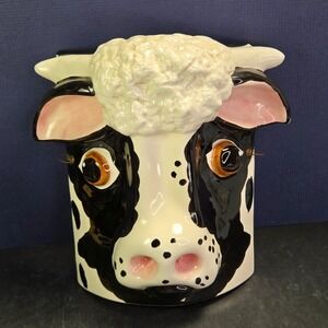 Ceramic Cow Head Wall Hanging Farmhouse Wall Pocket Sigma the Tastesetter READ
